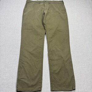 Mack Weldon‎ Chino Pants Mens 36x32 Green Chino Lyocell Spandex Flat Front